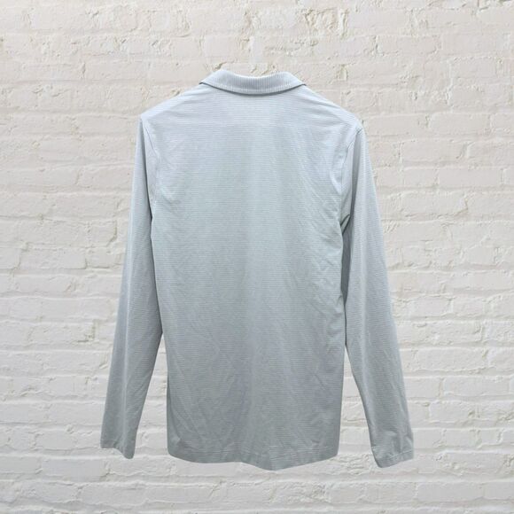 Lululemon Evolution Polo Light Gray Stripe No Size Tag Fits Small - Picture 4 of 15